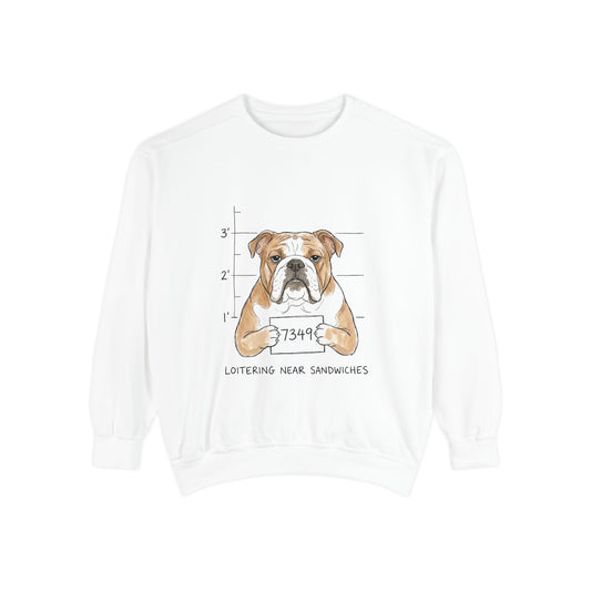 Loitering Near Sandwiches – Comfort Colors Sweatshirt (White)