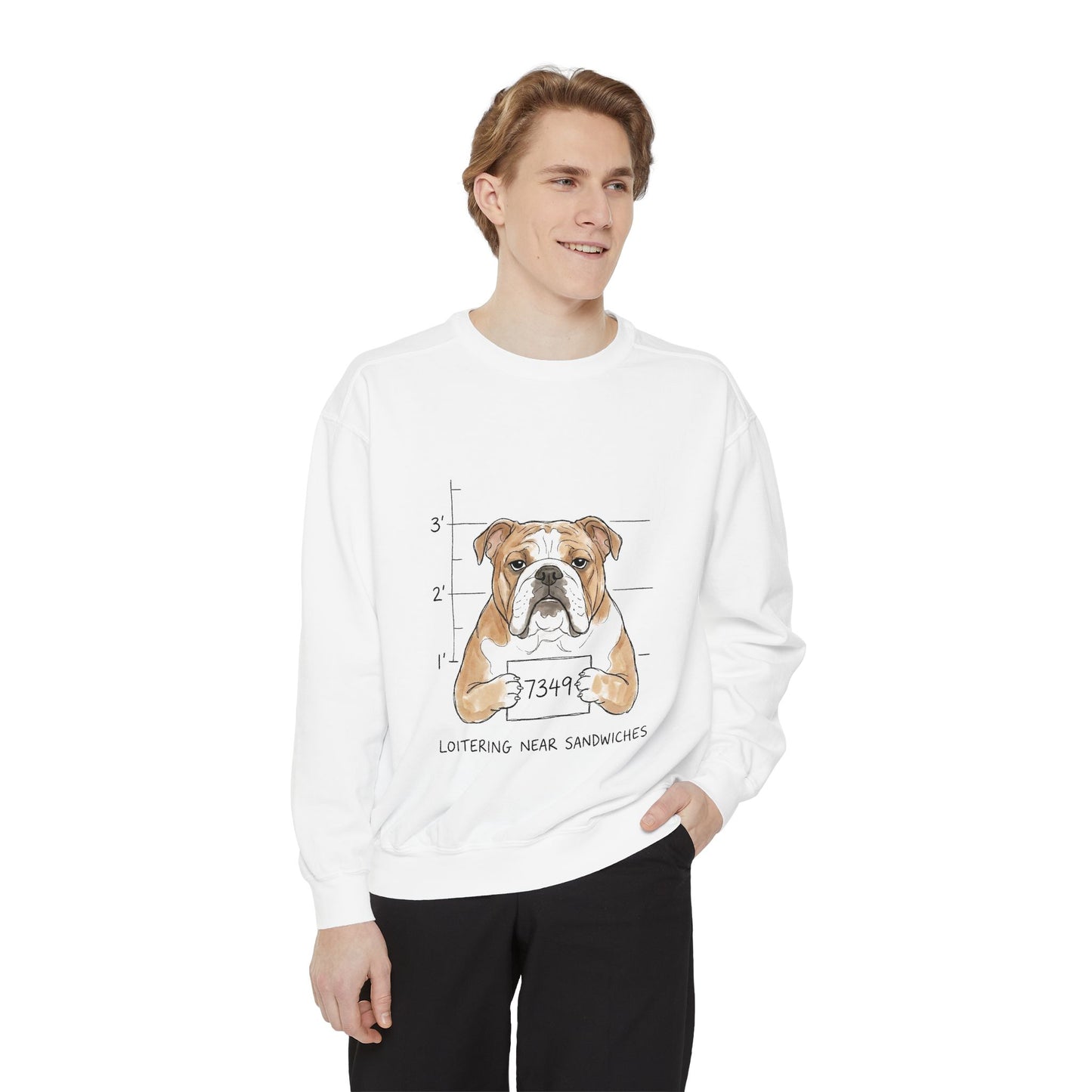 Loitering Near Sandwiches – Comfort Colors Sweatshirt (White)